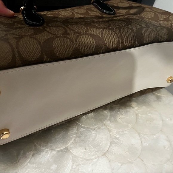 Coach Brown and Black Signature Satchel - Picture 10 of 11